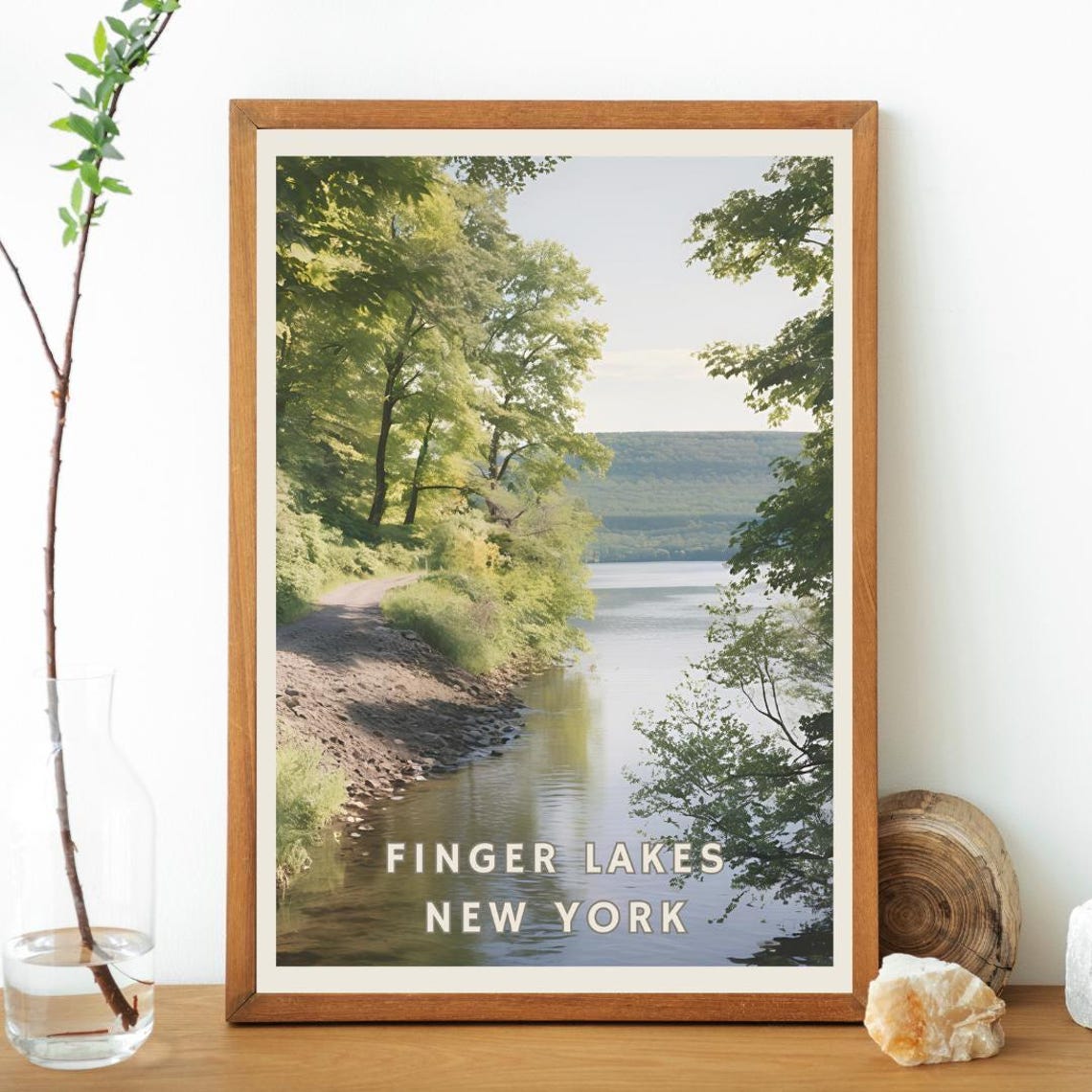 Finger Lakes New York Nature Print Peaceful Usa Lake Poster New York Nature Landscape Decor Hiking Adventure Print Finger Lakes Home Art - Image 3