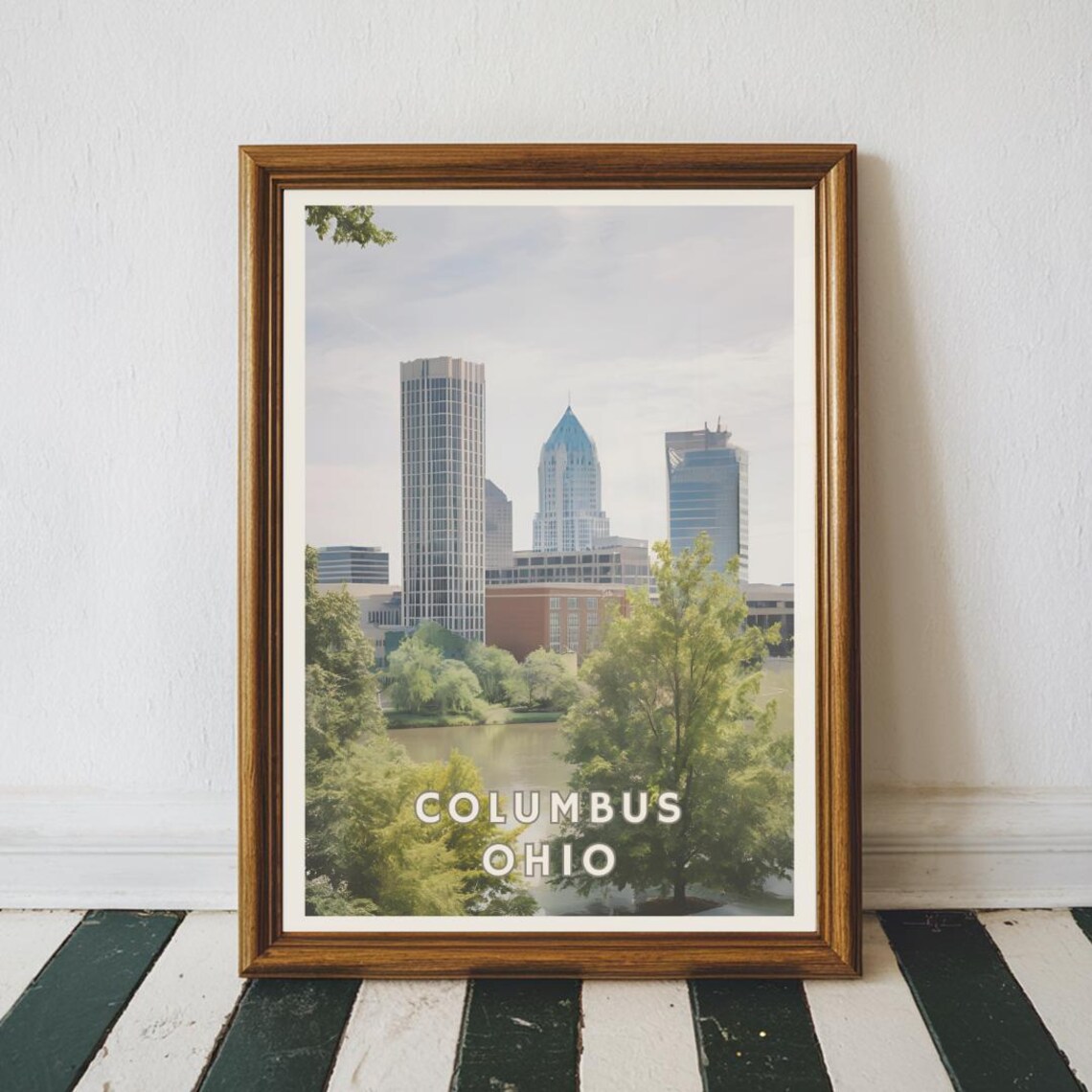 Columbus Ohio Poster, Downtown Skyline Cityscape - Image 2