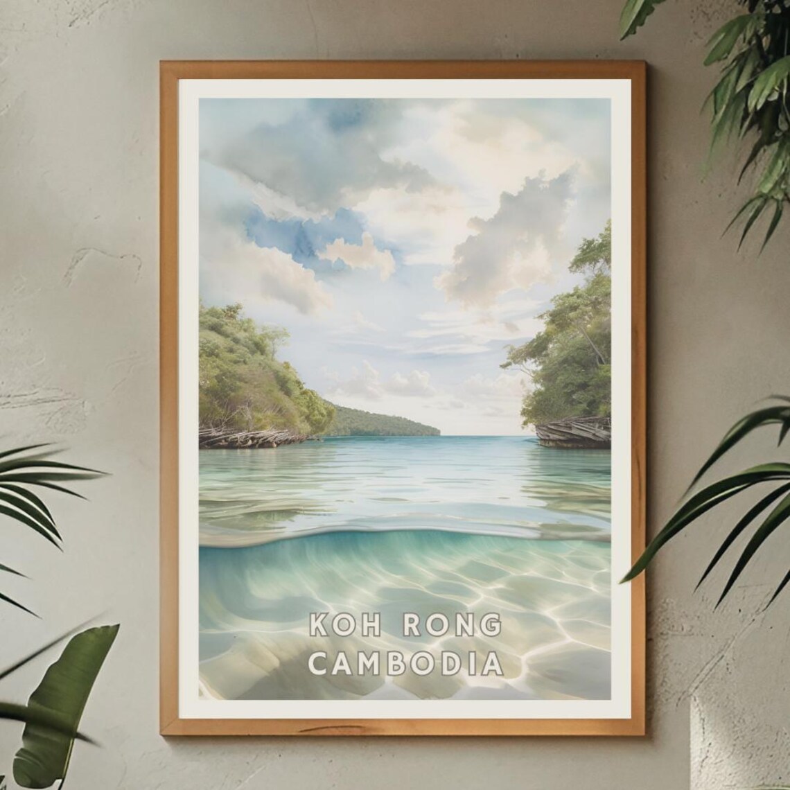 Koh Rong Cambodia Travel Poster, Tropical Island - Image 3