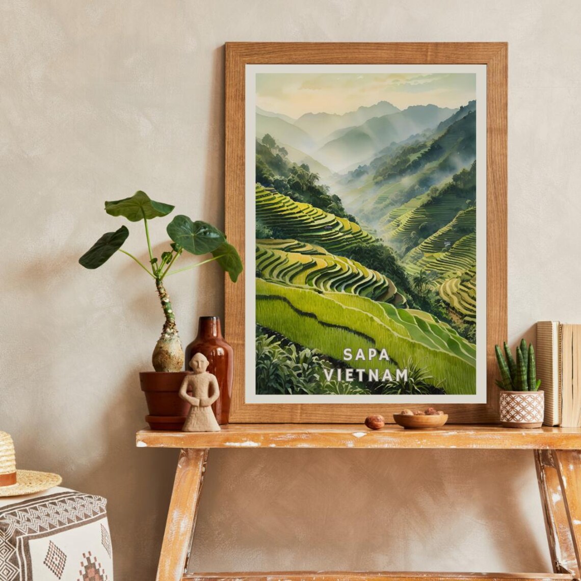 Sapa Vietnam Travel Poster, Lush Rice Terrace - Image 2