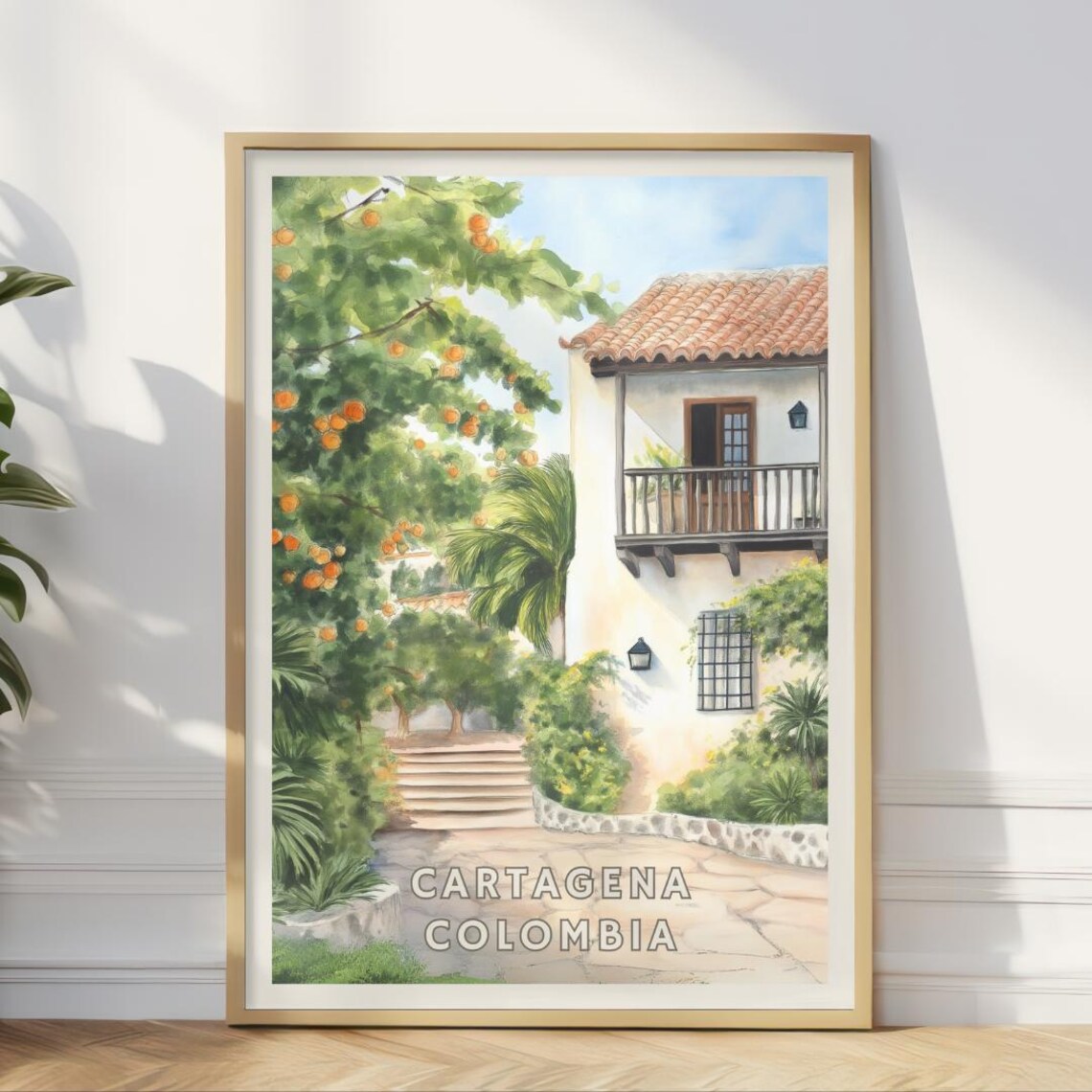 Cartagena Colombia Travel Poster, Colonial Architecture