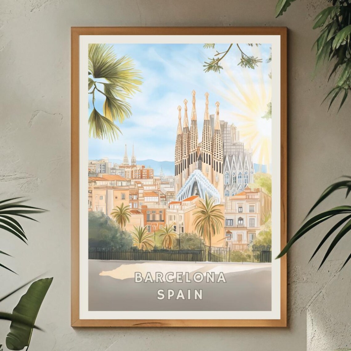 Barcelona Spain Poster, Sagrada Familia Cityscape - Image 2