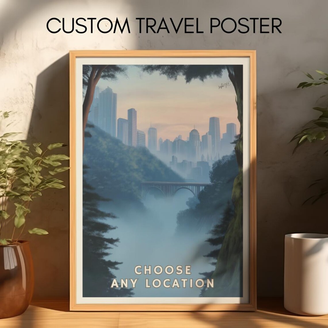 Custom Travel Poster, Personalized Destination Art