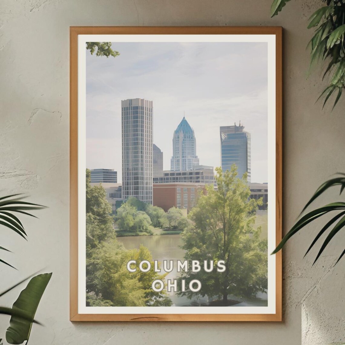 Columbus Ohio Poster, Downtown Skyline Cityscape - Image 3