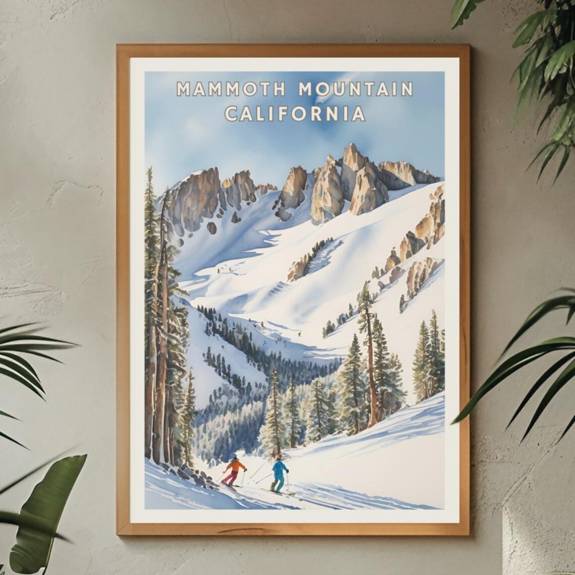 Mammoth Mountain California Travel Poster, Winter Landscape - Image 2