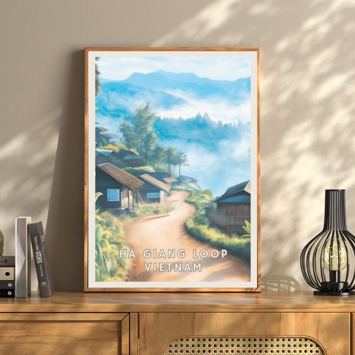 Ha Giang Vietnam Travel Poster, Misty Mountain Village - Image 3