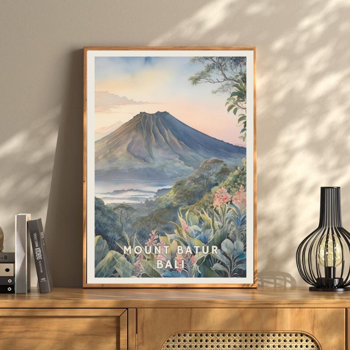 Mount Batur Bali Travel Poster, Sunrise Landscape - Image 3