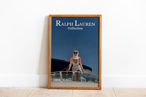 Ralph Lauren Collection Luxury Yacht Woman White Dress Summer Style Poster