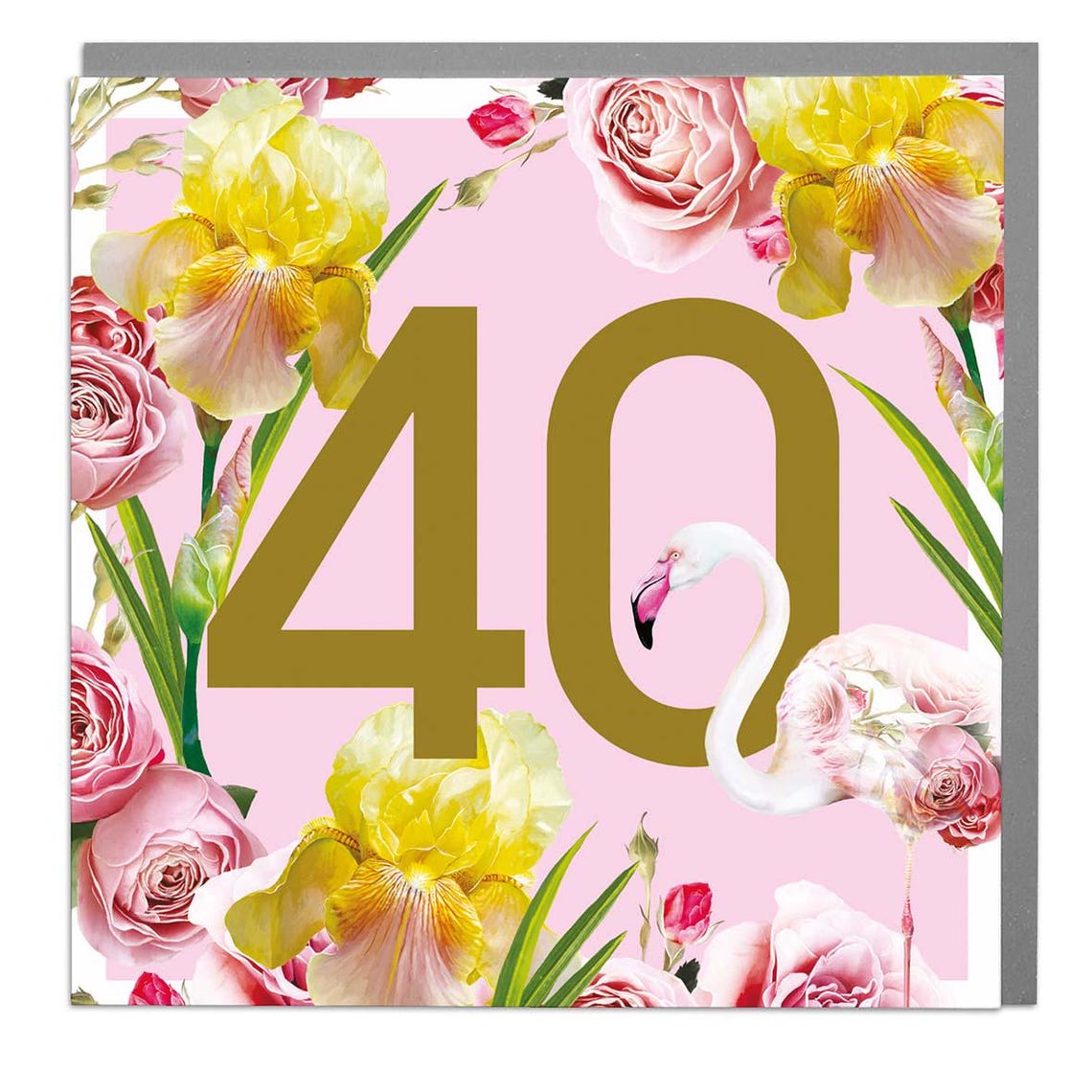 Age 40 Flamingo Greeting Card