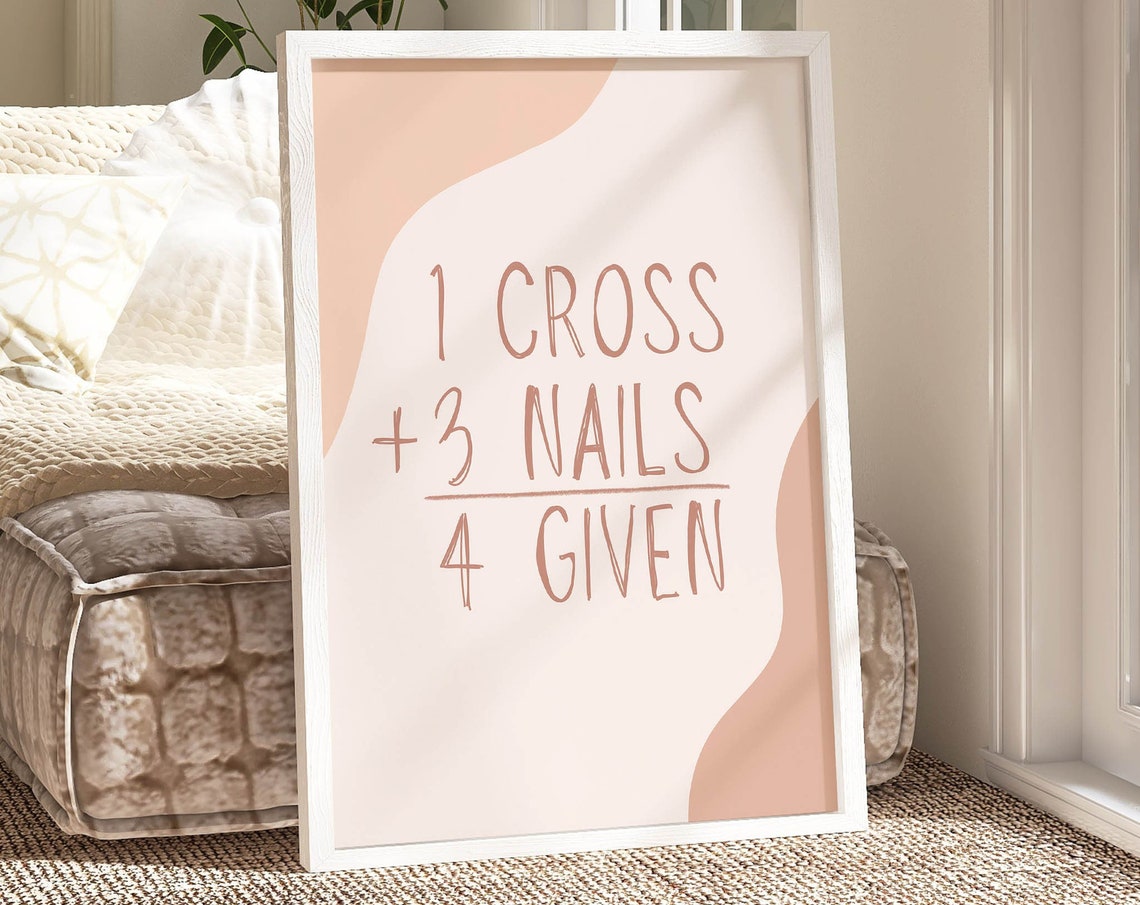 One Cross Plus Three Nails Four Given Christian Faith Poster