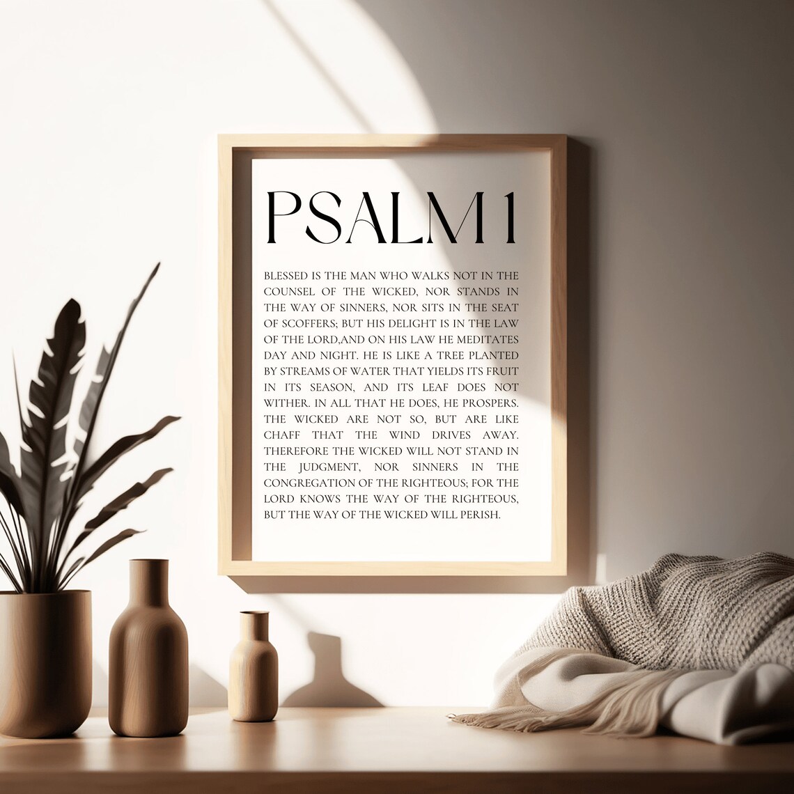 Psalm 1 Bible Verse Poster, Christian Wall Decor - Image 2