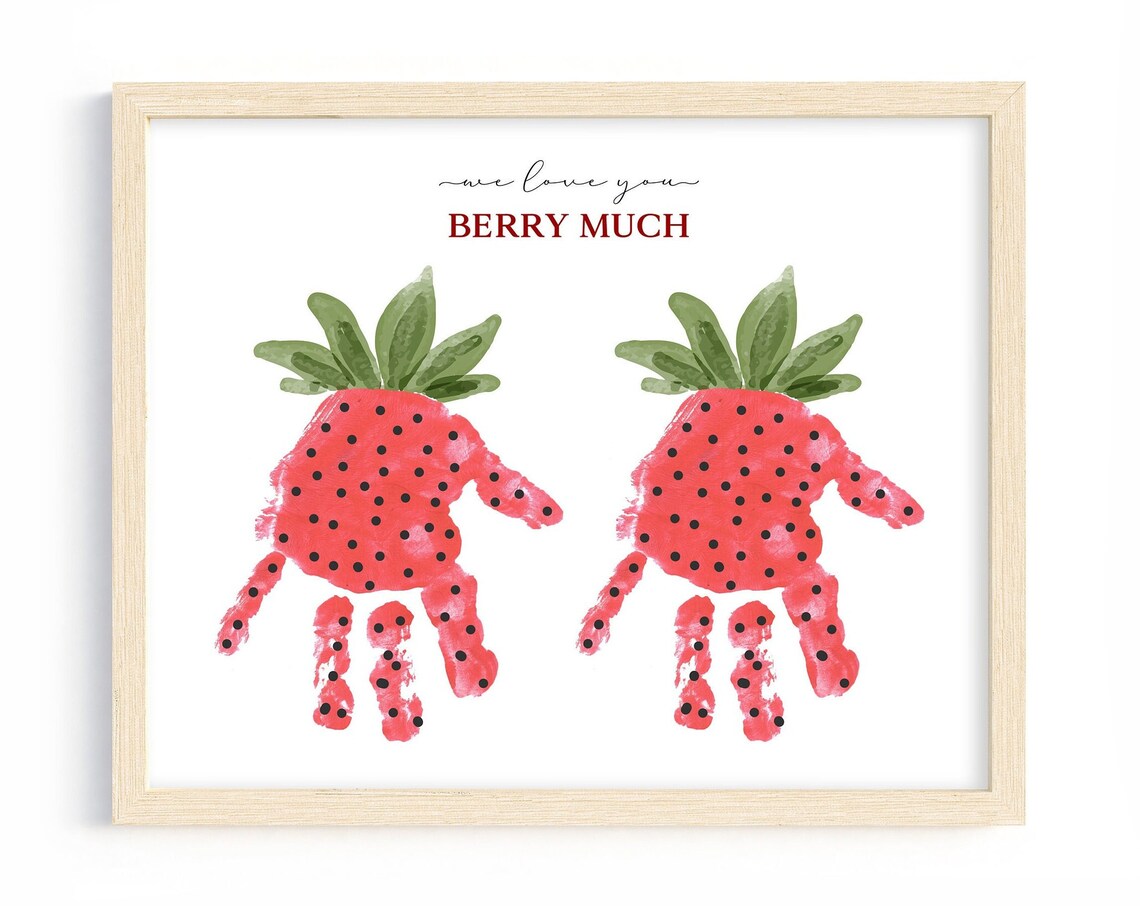 We Love You Berry Much Handprint Keepsake Art Print