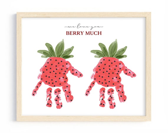 We Love You Berry Much Handprint Keepsake Art Print
