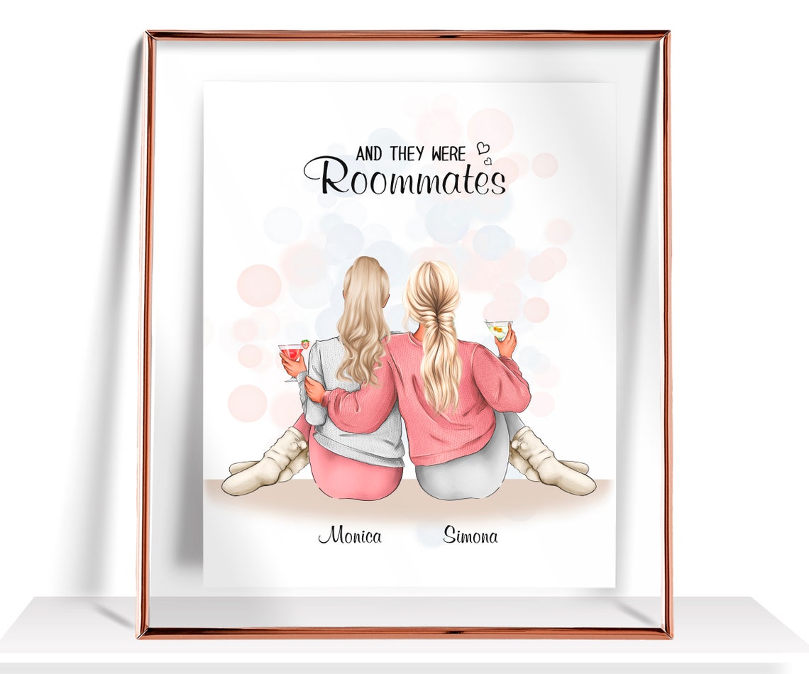 And They Were Roommates Two Best Friends Sitting Cocktail Print