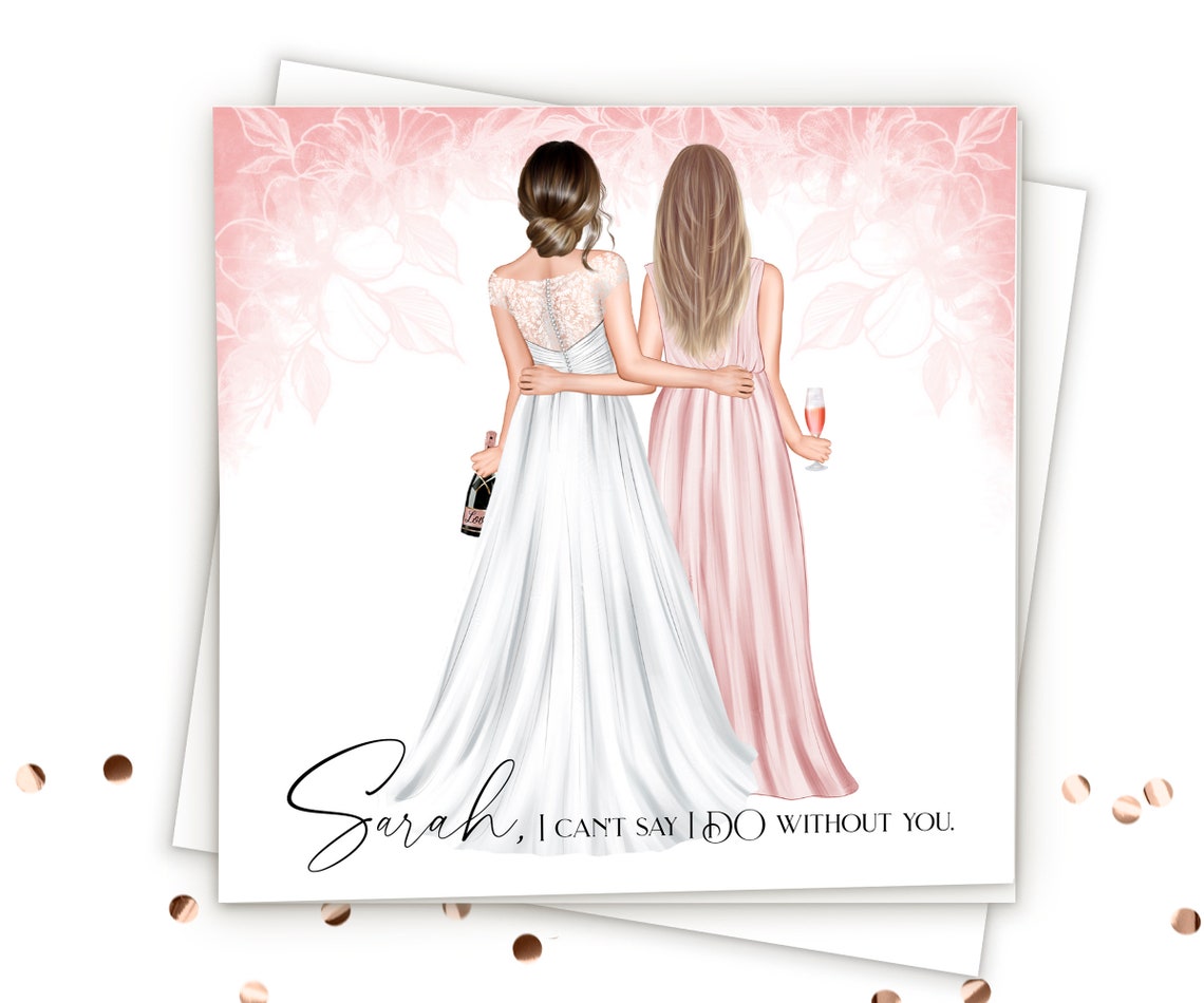 Sarah I Can't Say I Do Without You Pink Floral Proposal Card Print