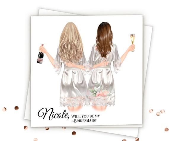 Bridesmaid Gifts Custom Bridesmaid Proposal Card Bridesmaid Gift Personalized Bridesmaid Card Wedding Cards Maid Of Honor Proposal Card