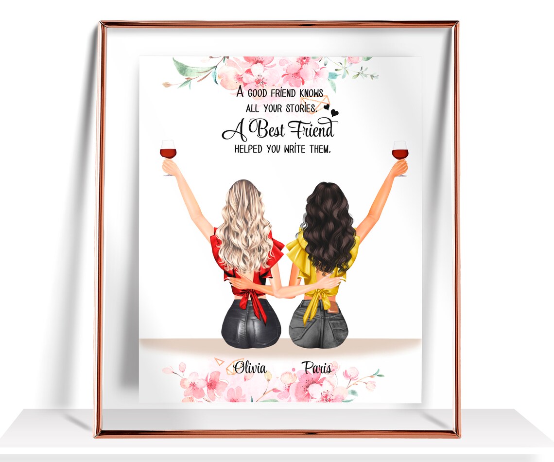 A Good Friend Knows All Your Stories Best Friend Cherry Blossom Print
