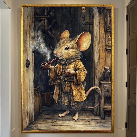 Mouse Print Wall Art Vintage Prints Cute Mouse Decor Cute Mouse Art Animal Prints Fairytale Decor Animal Art Funny Gifts