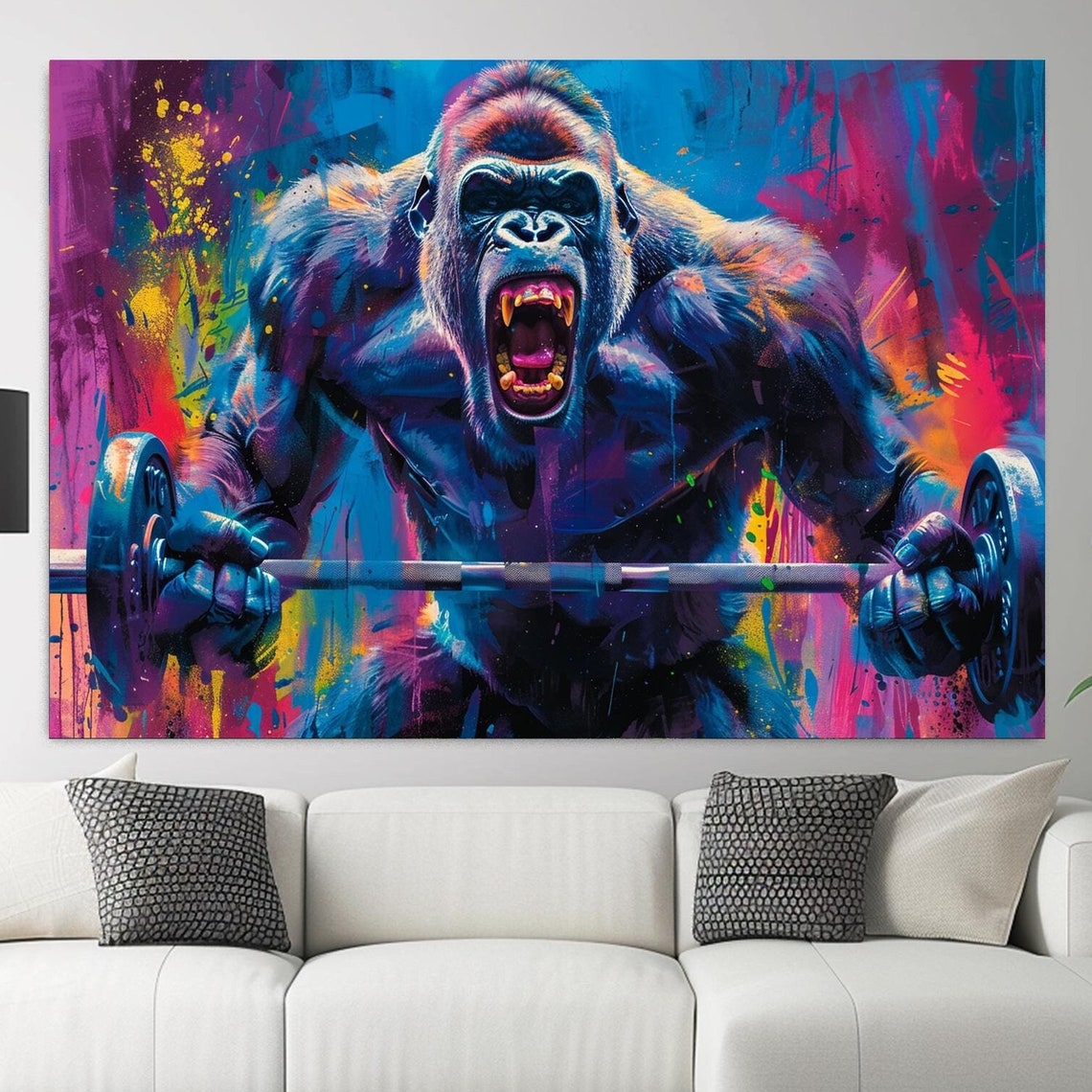 Angry Gorilla Art Gym Storage Decor Gym Wall Art Sports Prints Sports Posters Exercise Gifts Sports Gifts Gym Gifts Gym