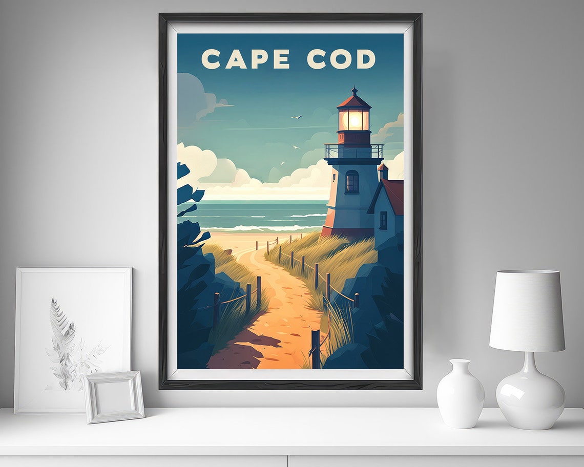 Cape Cod Massachusetts Lighthouse Beach Dunes Coastal Travel Poster - Image 4