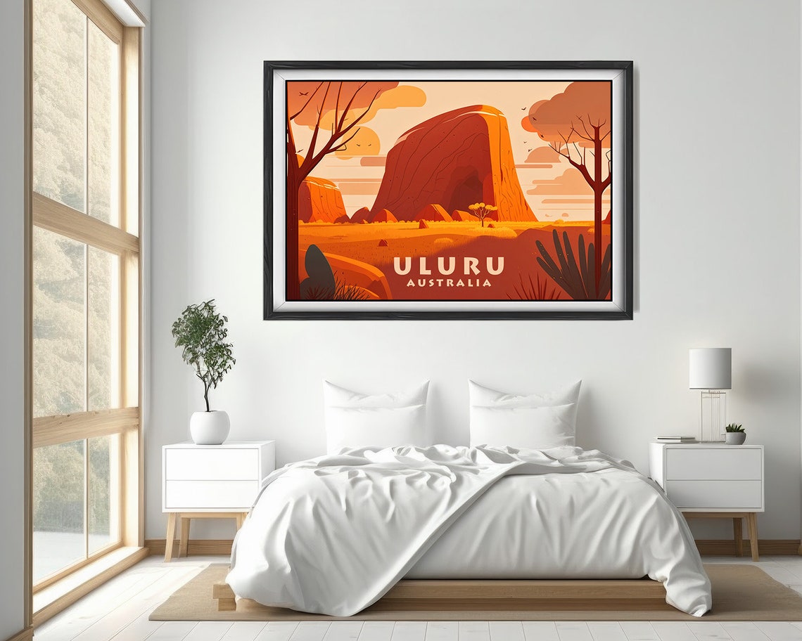 Uluru Australia Red Rock Sunset Vintage Travel Poster Outback - Image 4