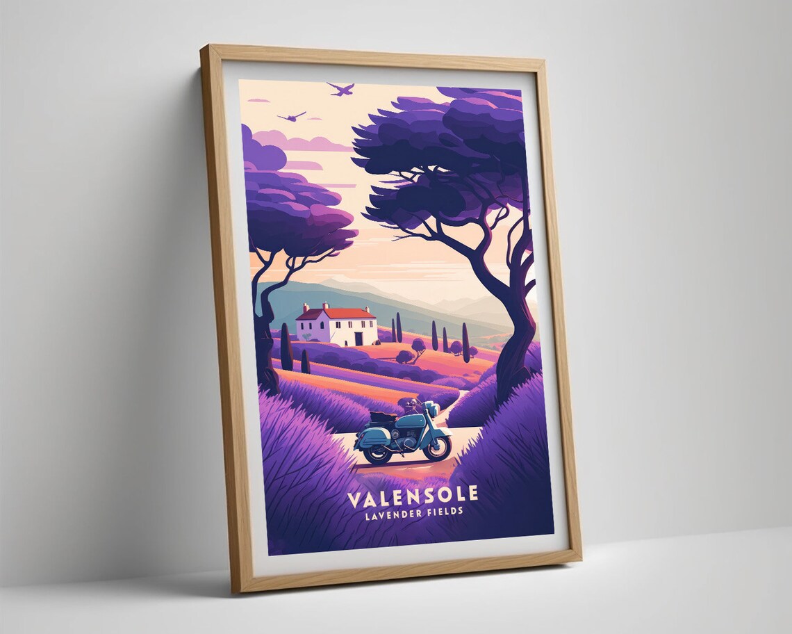 Valensole Lavender Fields Provence France Scooter Trip Travel Poster - Image 4