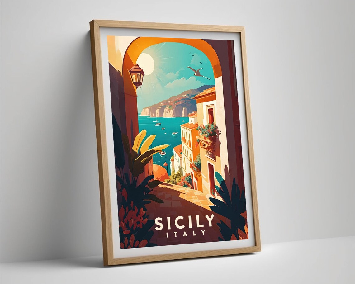 Sicily Travel Poster, Italy Art Print - Image 5