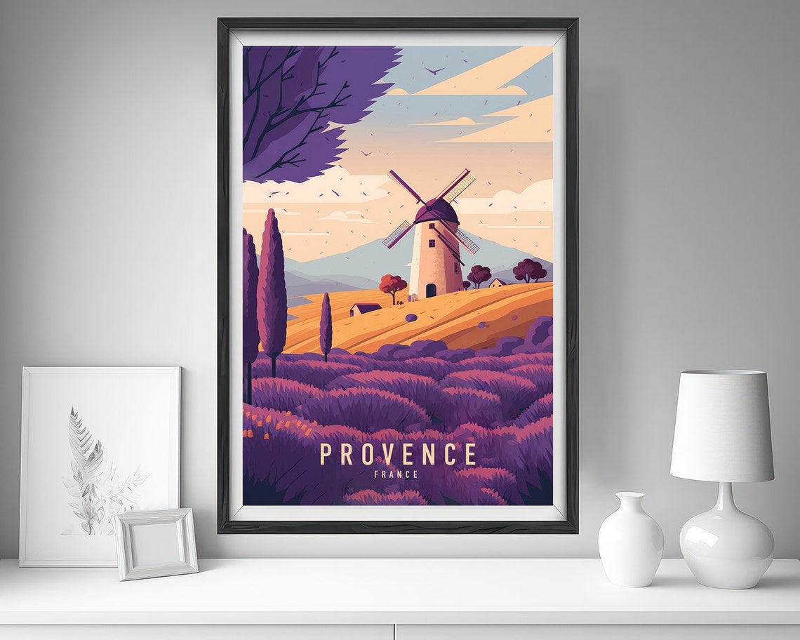 France Provence Travel Poster France Provence Wall Art Print France Provence Provence Lavender Fields Travel Art Poster Art Decor - Image 4