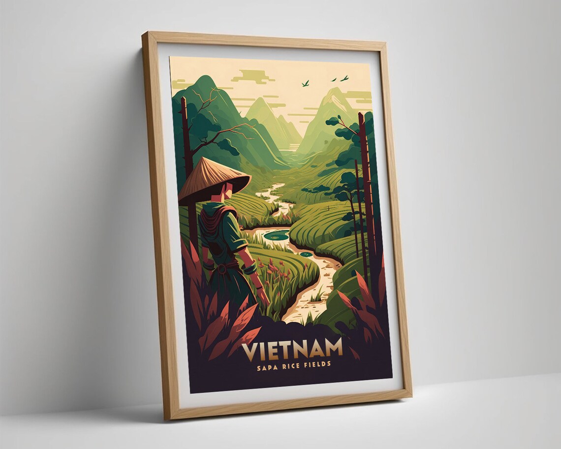 Vietnam Sapa Travel Poster Vietnam Sapa Wall Art Print Sapa Rice Fields Vietnam Sapa Travel Art Poster Vietnam Wall Art Decor - Image 5