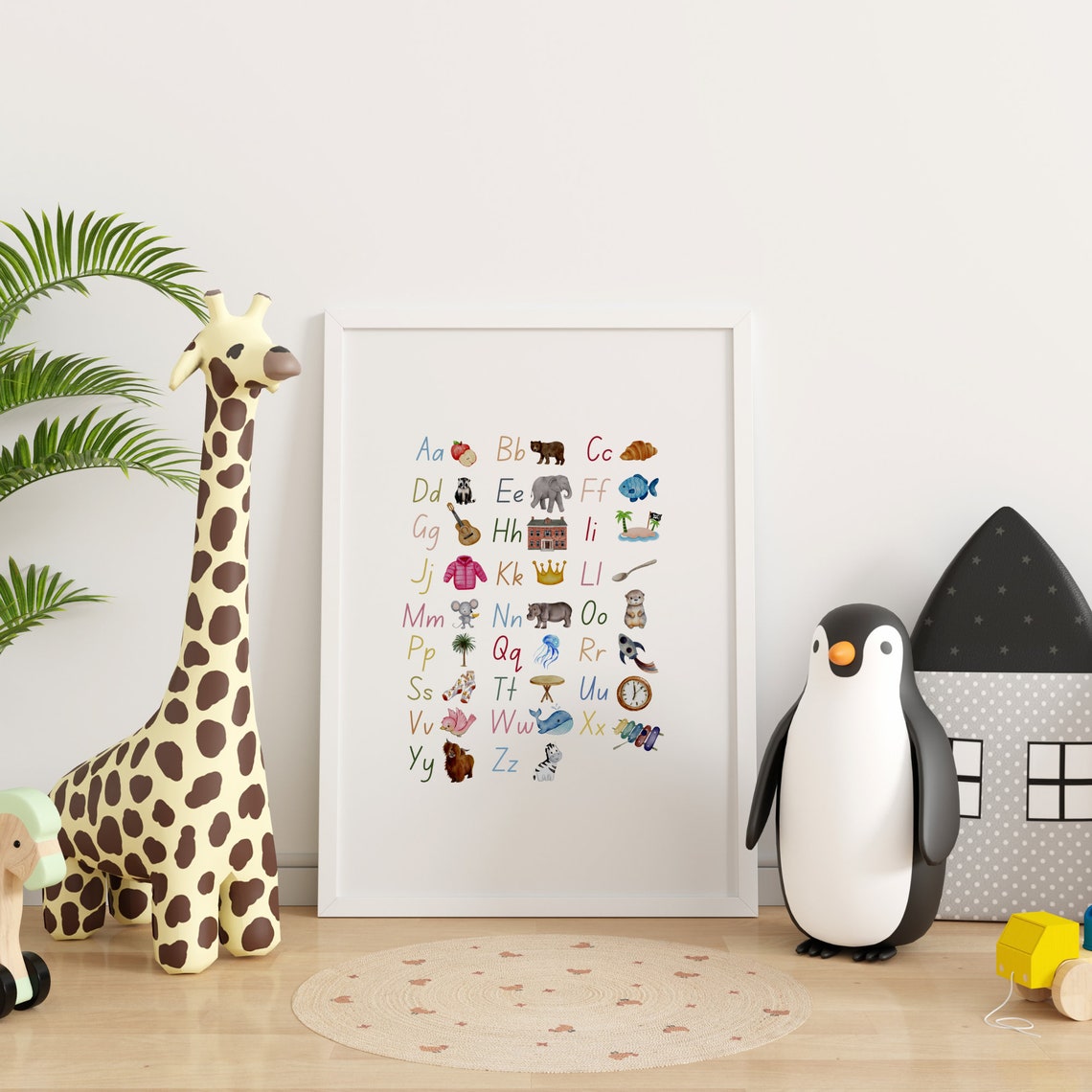 Abc Poster Childrens Room Letters Animals Preschool Wall Decor Learn Read Write Children - Image 2