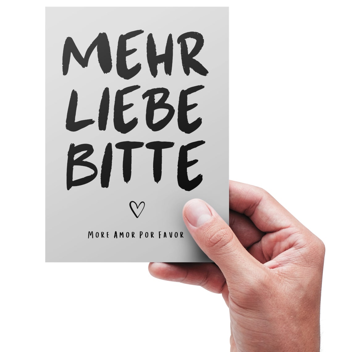 More Love Please Quote Poster Black and White Typography Decor - Image 3