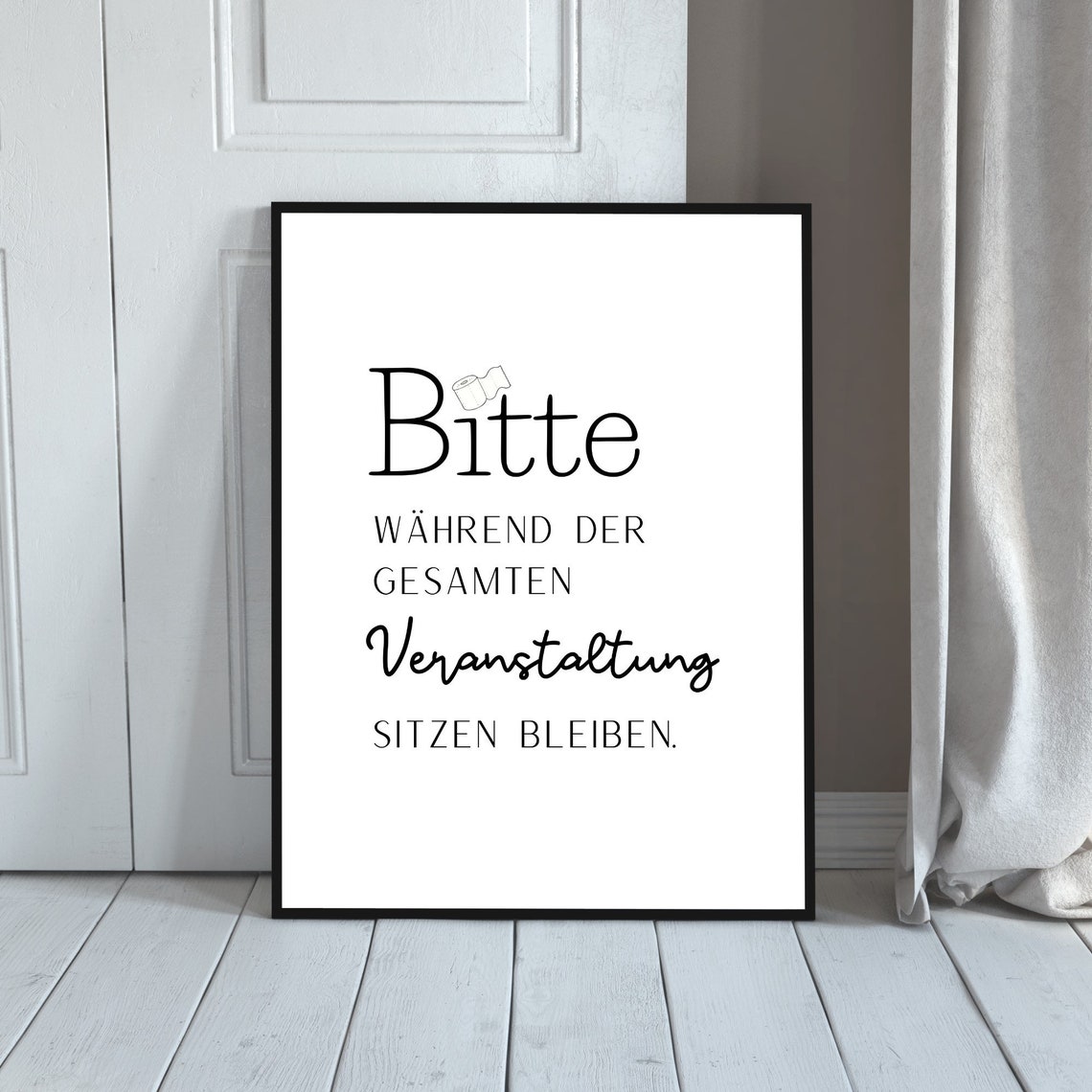 Funny Bathroom Poster Please Remain Seated Toilet Humor Sign - Image 3