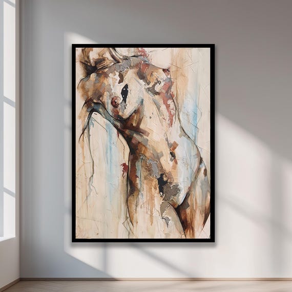 Naked Woman Canvas Art Erotic Wall Decor Sexy Body Painting