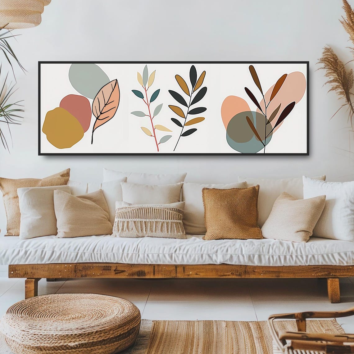 Abstract Botanical Leaves Branches Earthy Midcentury Modern Art Poster - Image 5