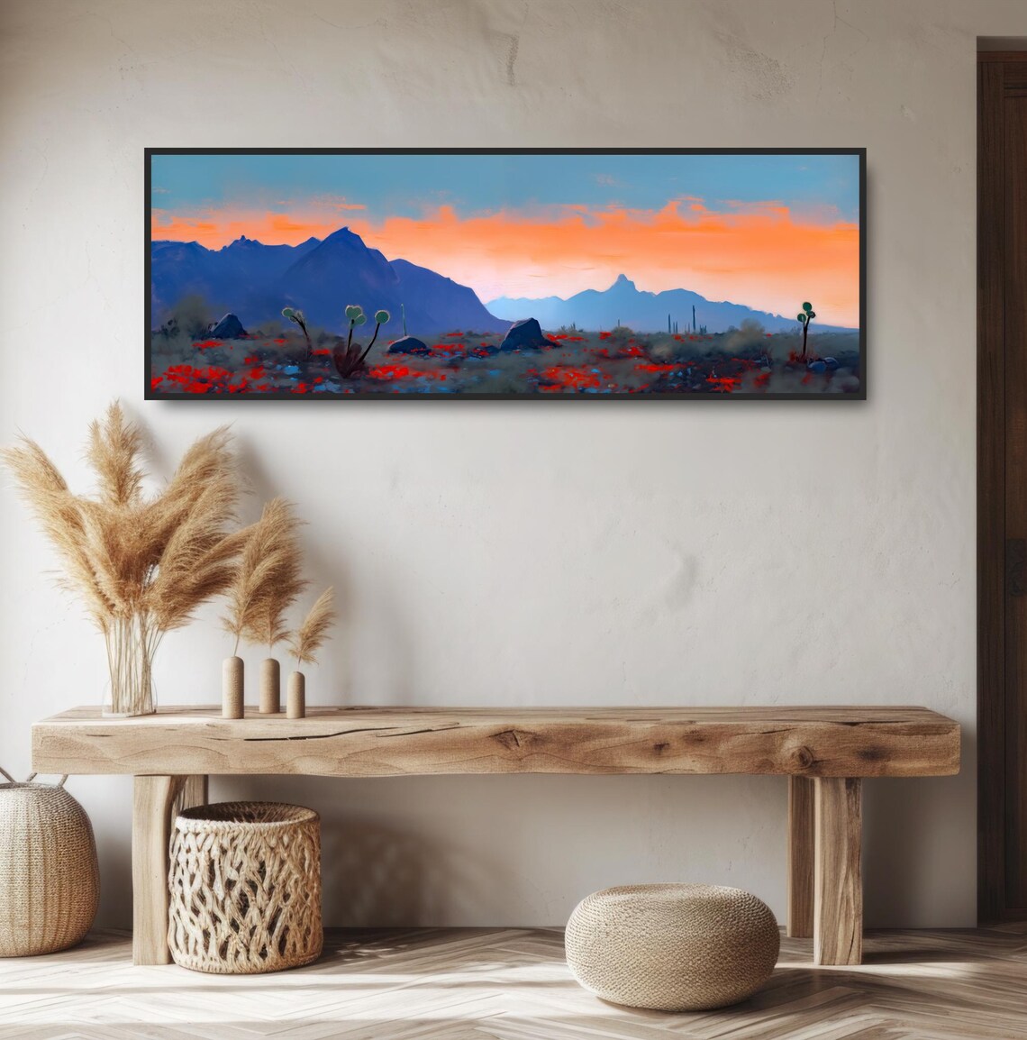 Blue Desert Mountain Range, Southwestern Sunset Art Print - Image 3