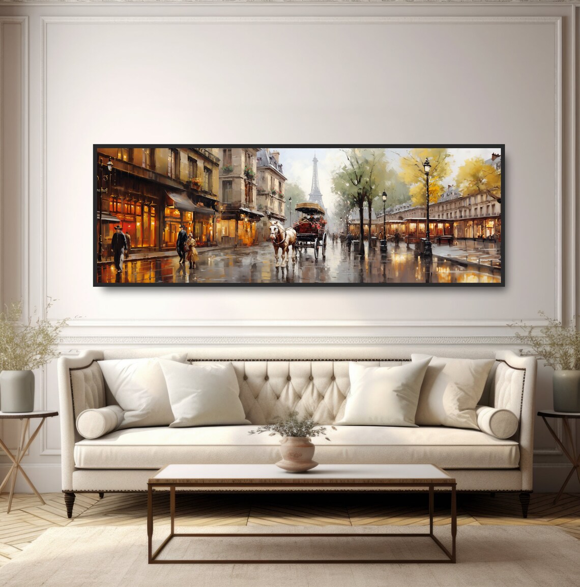 Eiffel Tower Horse Carriage, Rainy Paris Art Print - Image 5