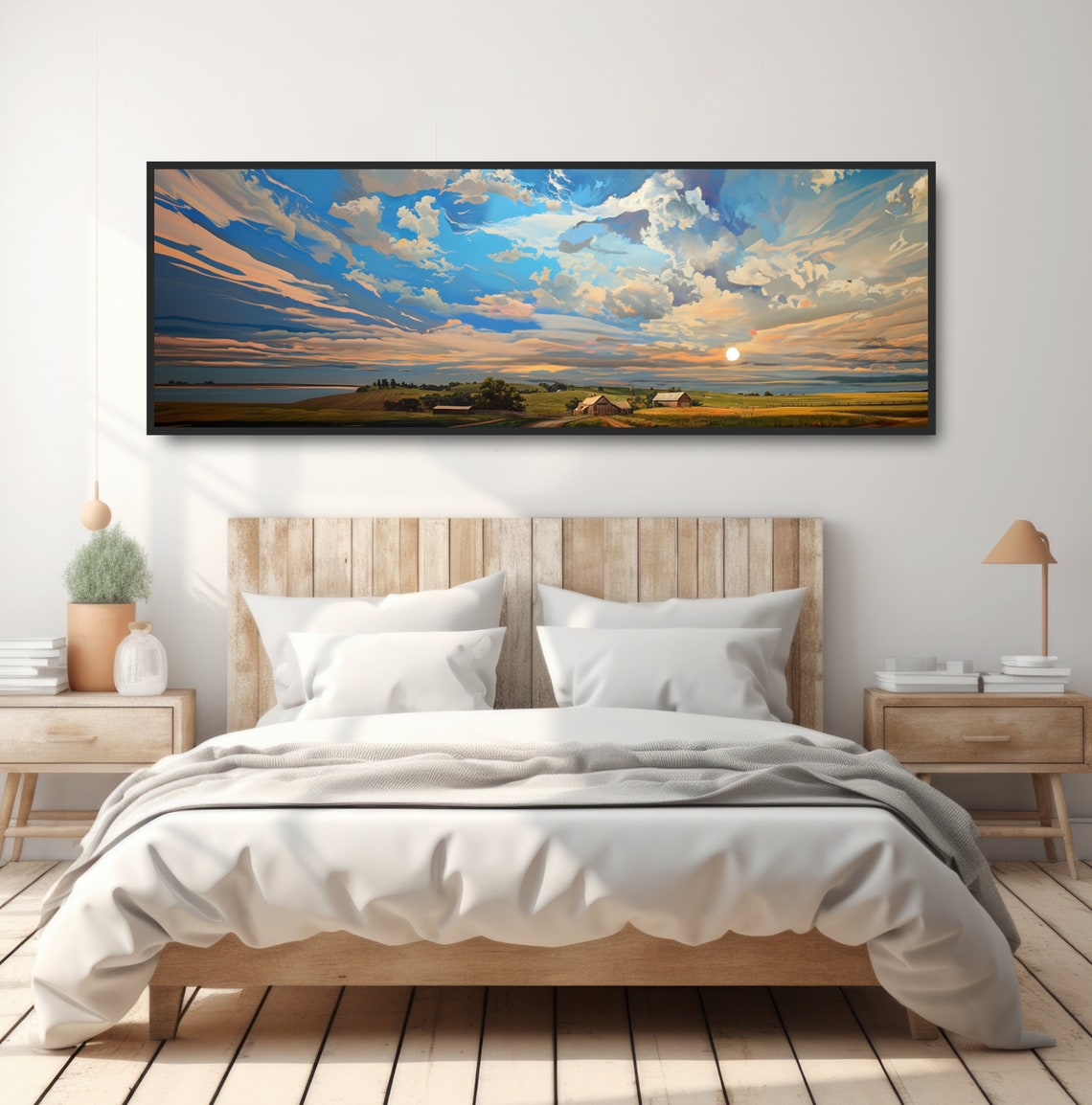 Farm Sunset Dramatic Clouds Panoramic Rural Prairie Landscape Poster - Image 4