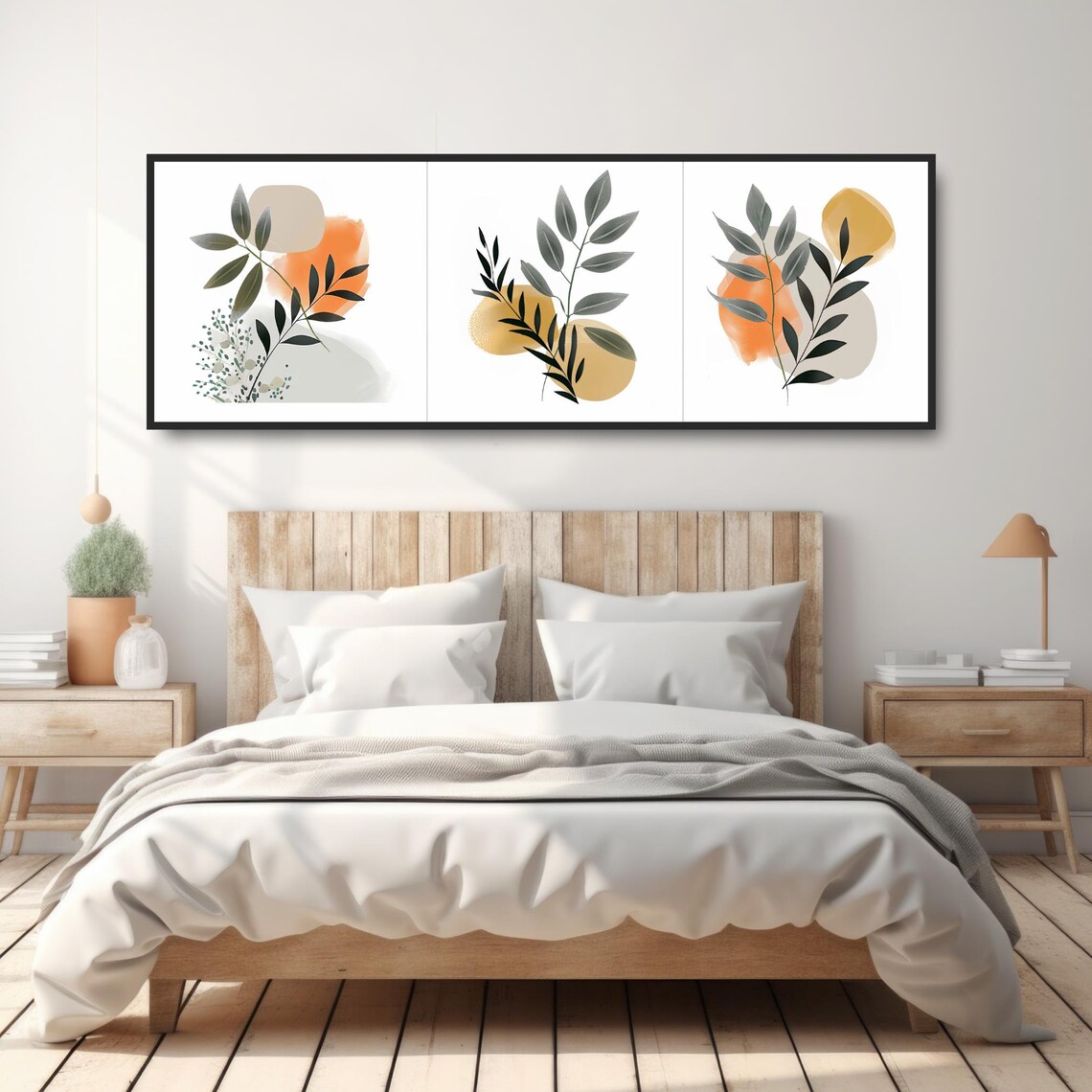 Simple Leaves Boho Mid-Century Modern Art Print - Image 4
