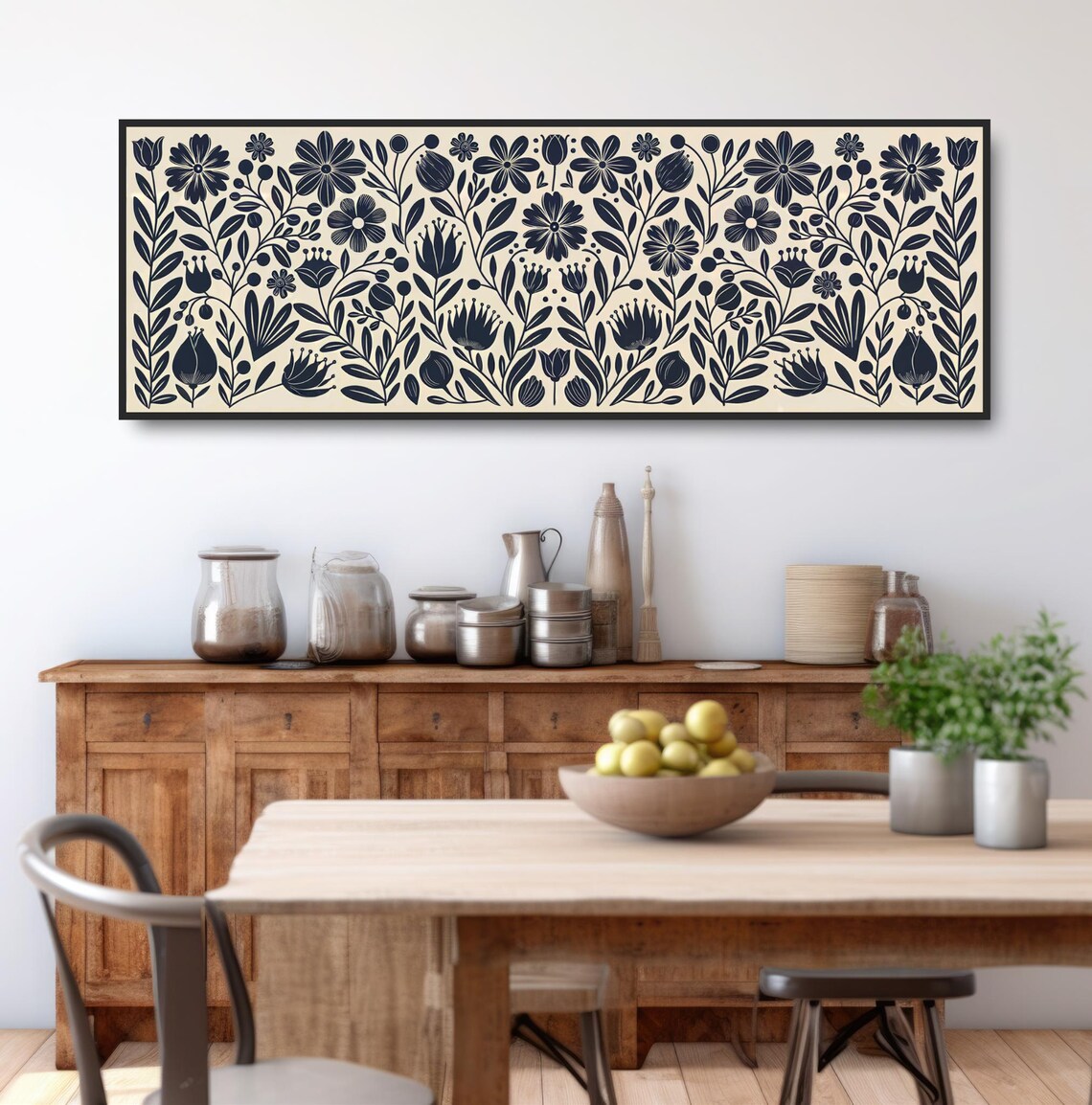 Panoramic Floral Botanical Art Print, Minimalist Boho - Image 3
