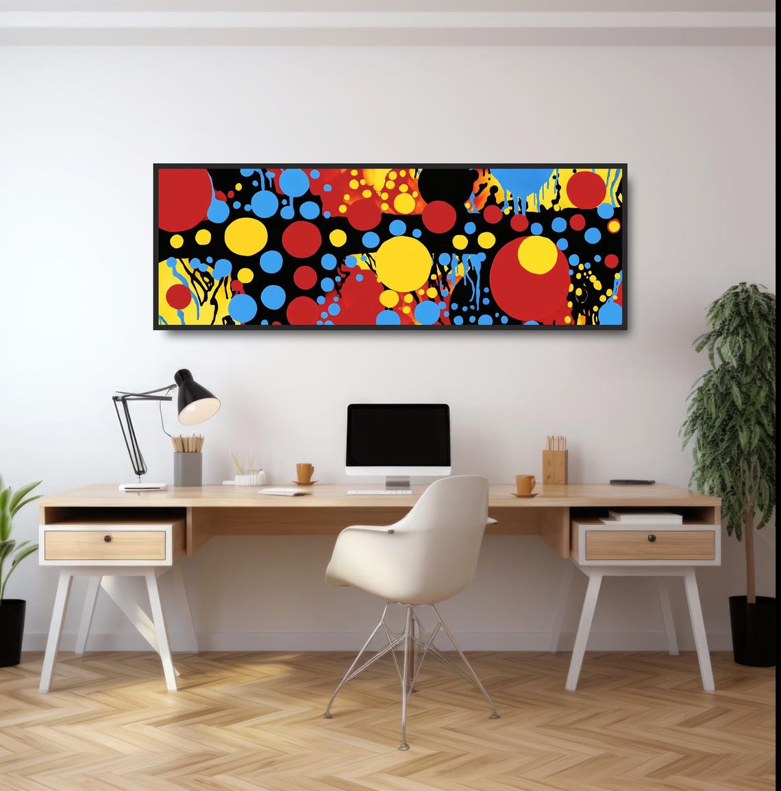 Colorful Primary Dot Painting Pop Art Abstract Splatter Wall Print - Image 2
