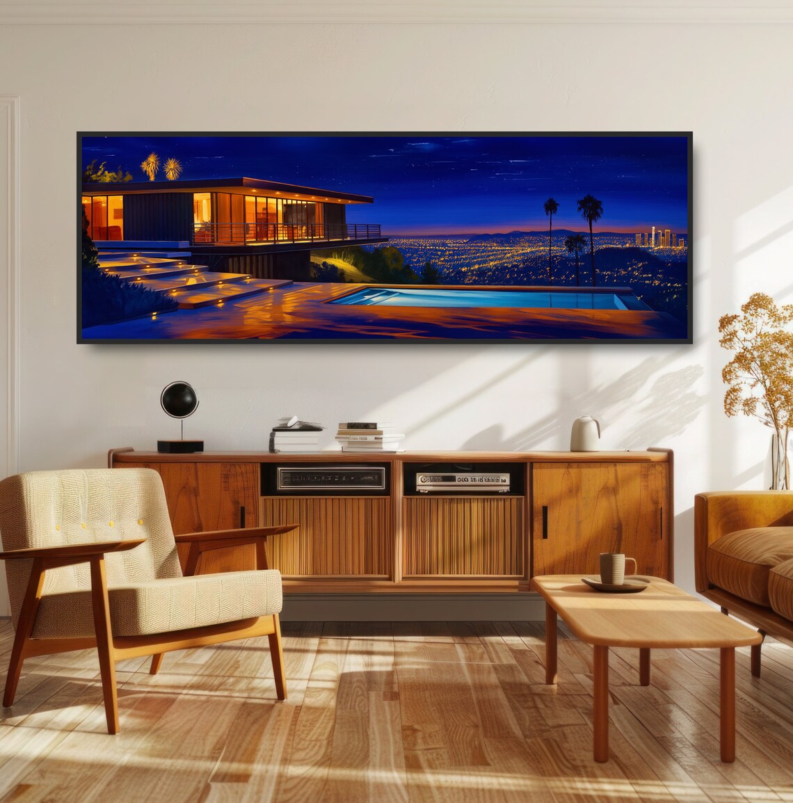 Los Angeles Mid-Century Modern Cityscape Travel Poster - Image 5