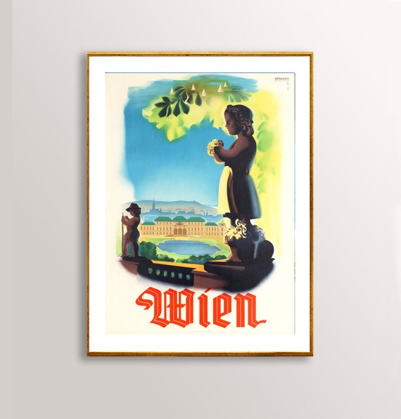 Wien Austria Vintage Travel Poster Poster Paper Or Print Gift Idea