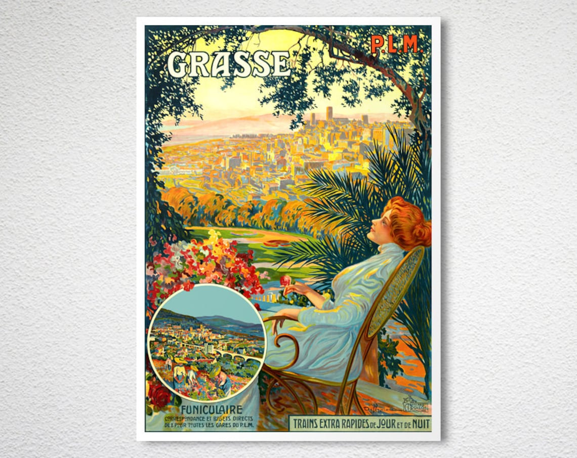 Grasse France Vintage Travel Poster, Travel Poster - Image 2