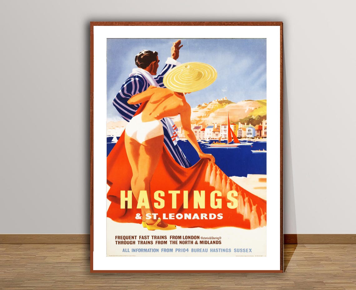 Hastings St Leonards England Seaside Railway Vintage Travel Poster - Image 2