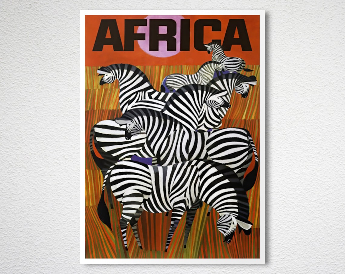 Africa Vintage Travel Poster Poster Paper Or Print Gift Idea - Image 2