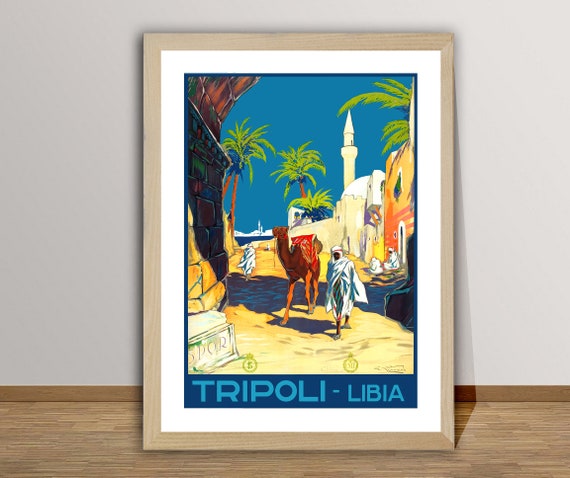 Tripoli Libia Vintage Travel Poster Retro Tripoli Poster Gift Idea Wall Decor