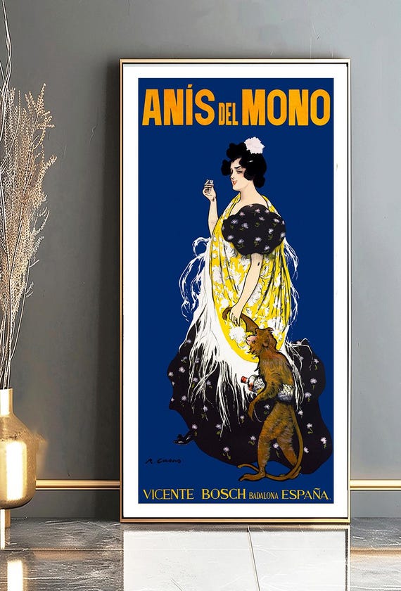 Anis Del Mono Vintage Fooddrink Poster By Ramon Casas Beverage Art Gift Idea Wall Decor