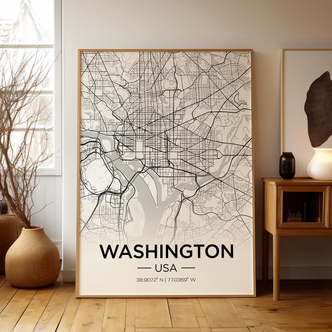 Washington DC Est 1790 Retro City Typography Poster for Travel Decor - Image 2
