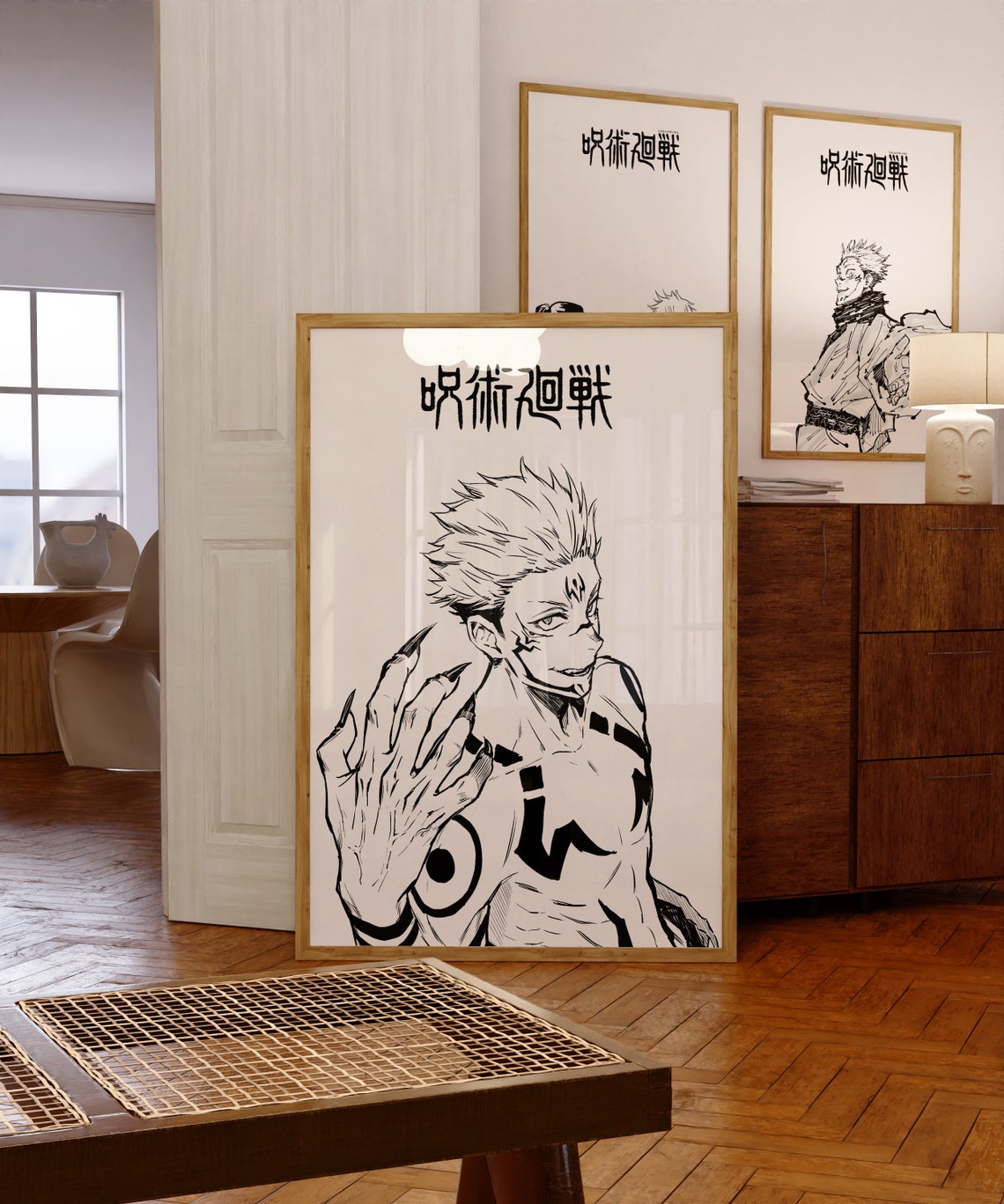Ryomen Sukuna Jujutsu Kaisen Manga Ink Anime Character Poster