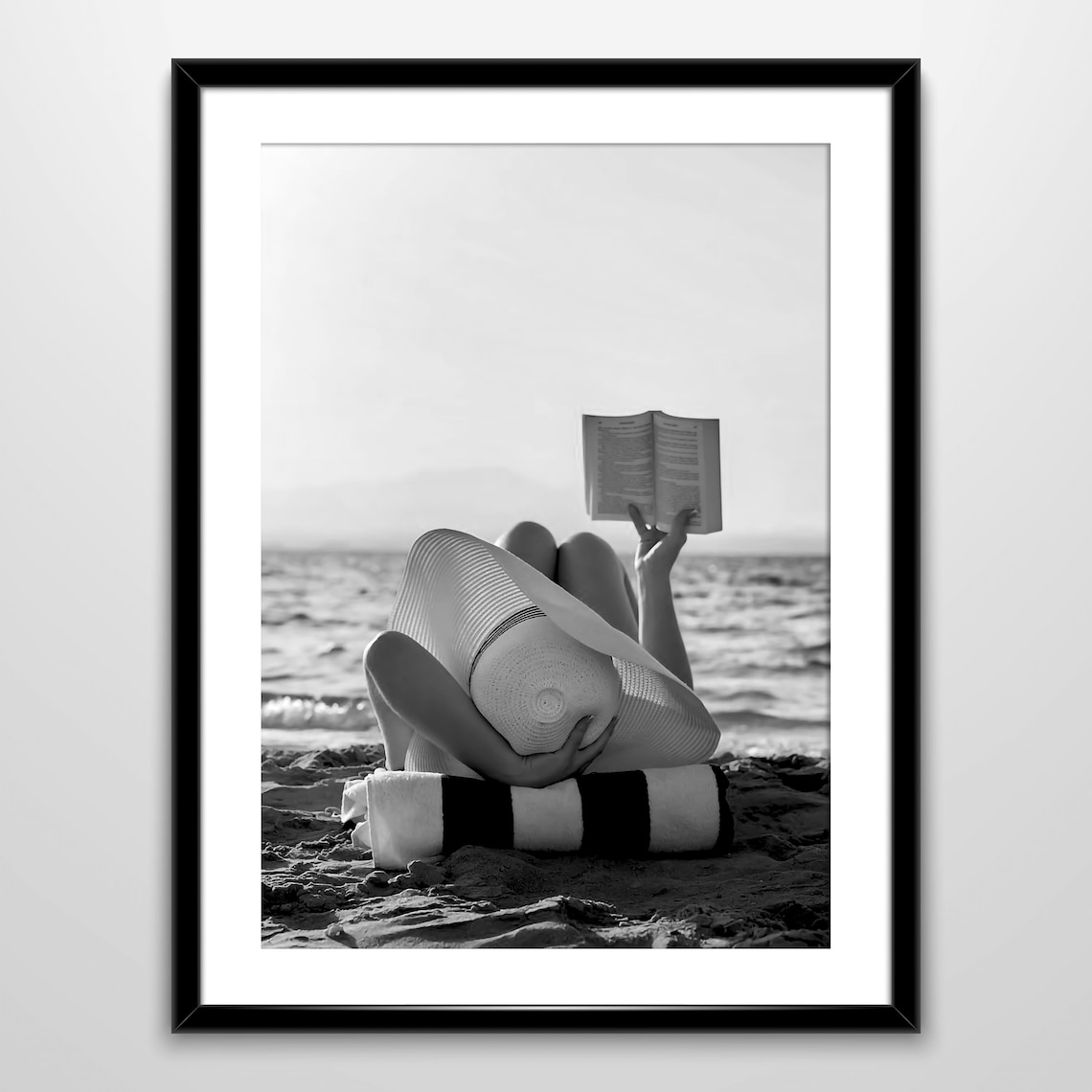 Woman Reading Book In Beach Vintage Travel Poster - Image 4